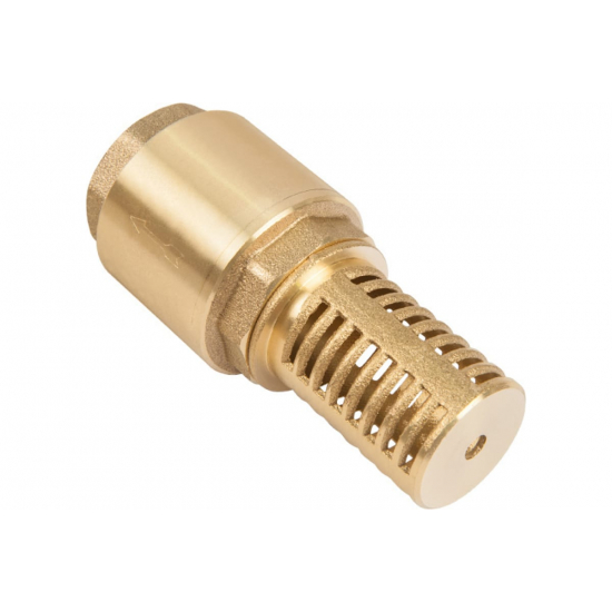 Обратный клапан UNIPUMP с сеткой 1 1/4", сетка - латунь, толкатель - латунь