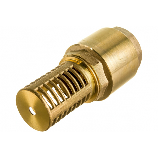 Обратный клапан UNIPUMP с сеткой 1", сетка - латунь, толкатель - латунь