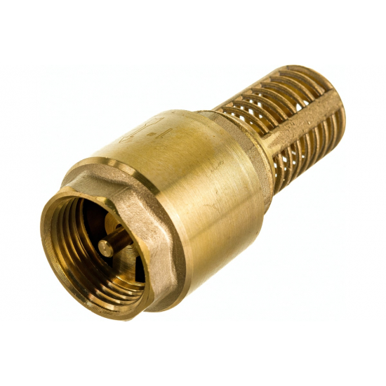 Обратный клапан UNIPUMP с сеткой 1", сетка - латунь, толкатель - латунь