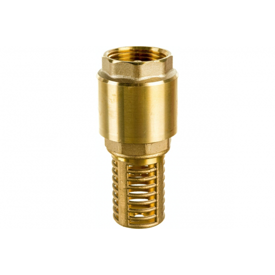 Обратный клапан UNIPUMP с сеткой 1", сетка - латунь, толкатель - латунь