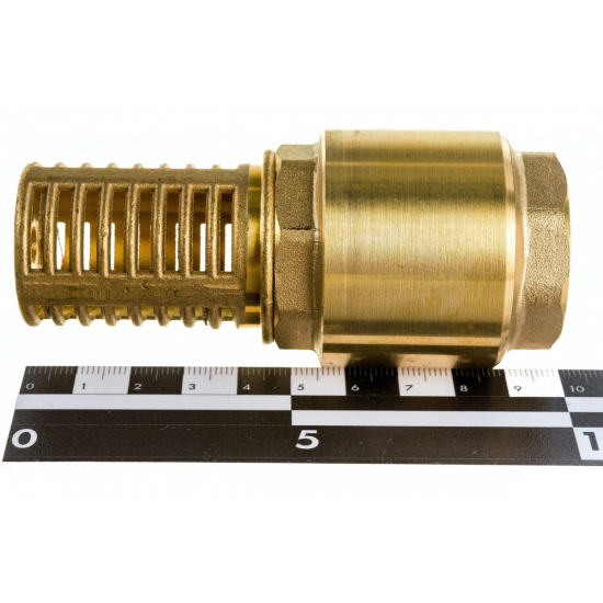 Обратный клапан UNIPUMP с сеткой 1", сетка - латунь, толкатель - латунь
