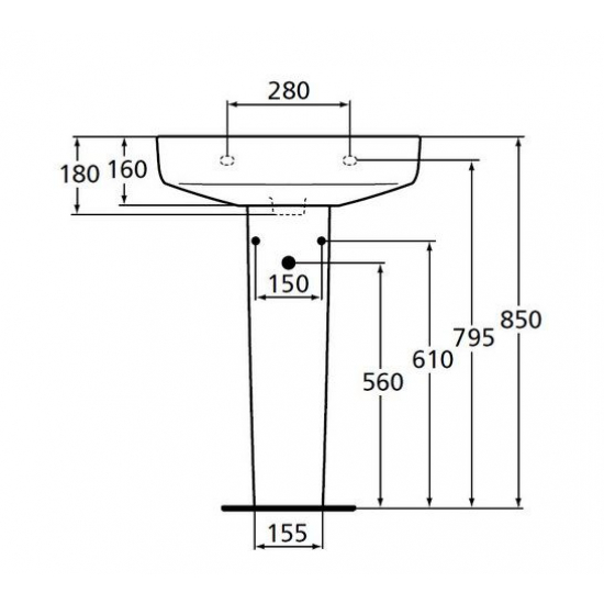 Пьедестал для раковины IDEAL STANDARD Active T419801