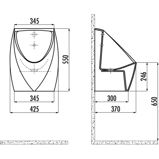 Писсуар CREAVIT TP645 глянцевый белый