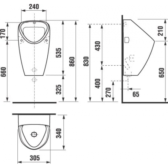 Писсуар JIKA Golem 4306.1 подвесной, с внешним подводом воды
