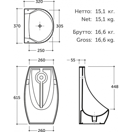 Писсуар KERAMIN Трино CDB00028226