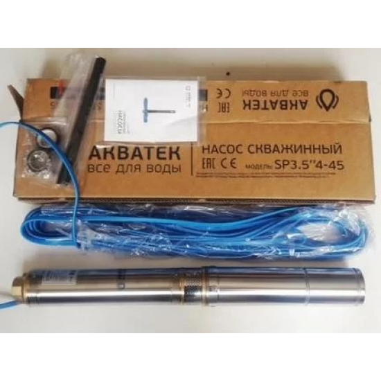 Погружной насос АКВАТЕК SP 3,5" 4-45 с кабелем 25 м, 550Вт ,тип 2