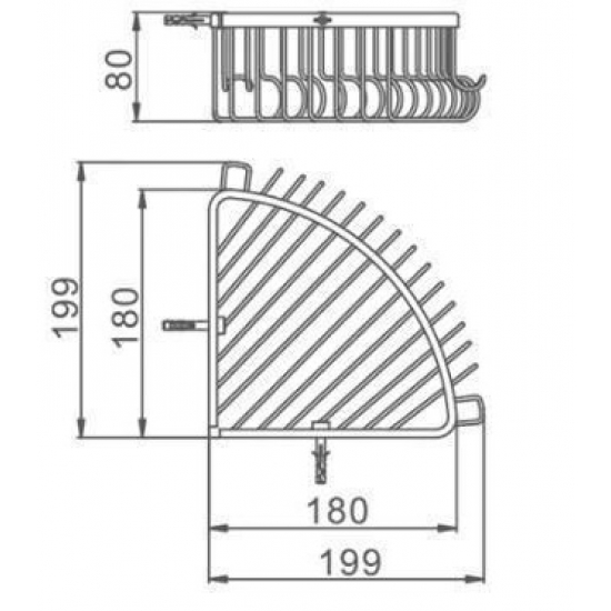 Полка 1-ярусная угловая 18 см G331 латунь, чёрная