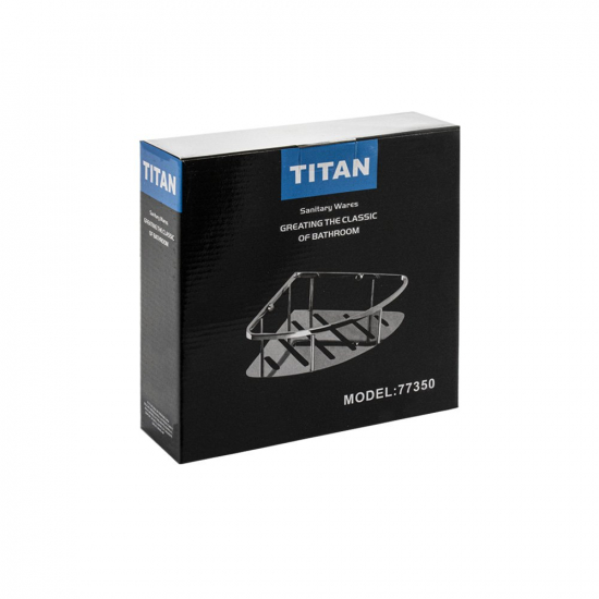 Полка 1-ярусная угловая 22 см TITAN 77350 из нержавеющей стали