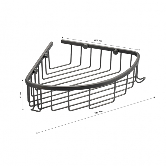 Полка 1-ярусная угловая GFmark GF-78250 графит
