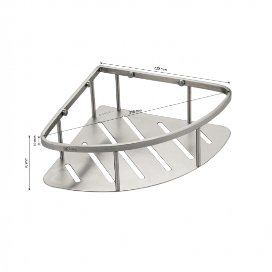 Полка 1-ярусная угловая GFmark GF-80362 из нержавеющей стали