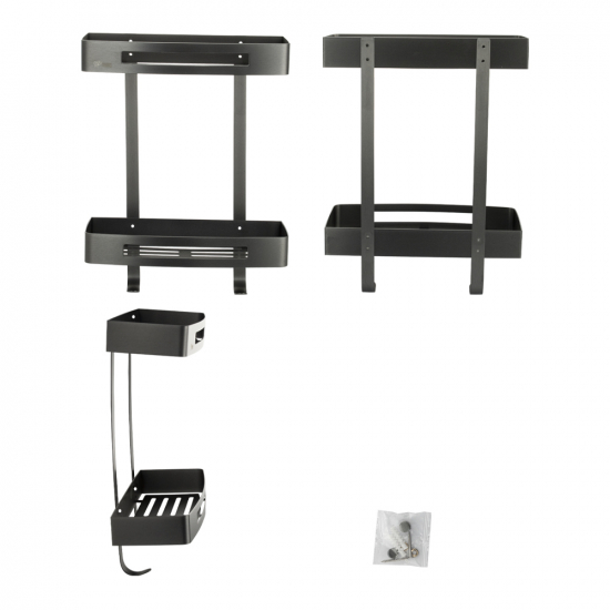 Полка 2-ярусная прямоугольная GFmark GF-78363 графит