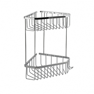 Полка 2-ярусная угловая 18 см САНАКС 75040 из нержавеющей стали