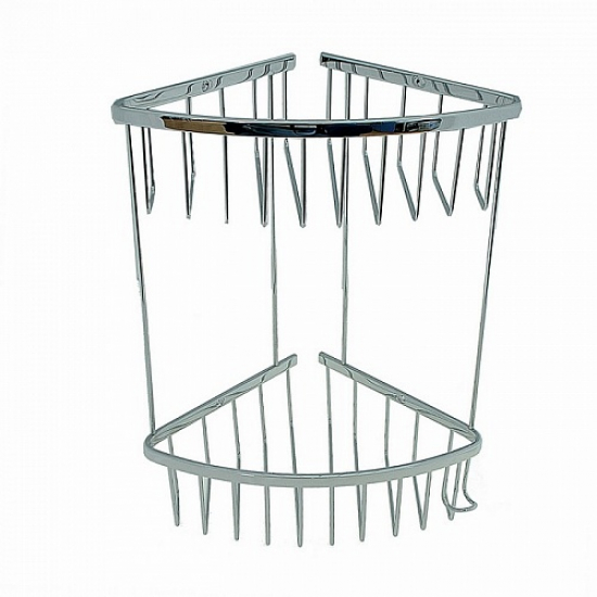 Полка 2-ярусная угловая 18 см САНАКС 75052 из нержавеющей стали