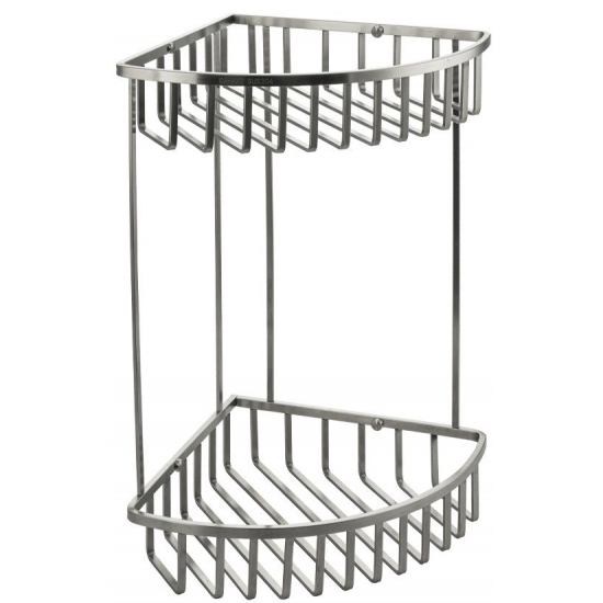 Полка 2-ярусная угловая 20 см САНАКС 75054 из нержавеющей стали