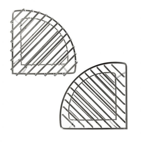 Полка 2-ярусная угловая 20 см САНАКС 75054 из нержавеющей стали
