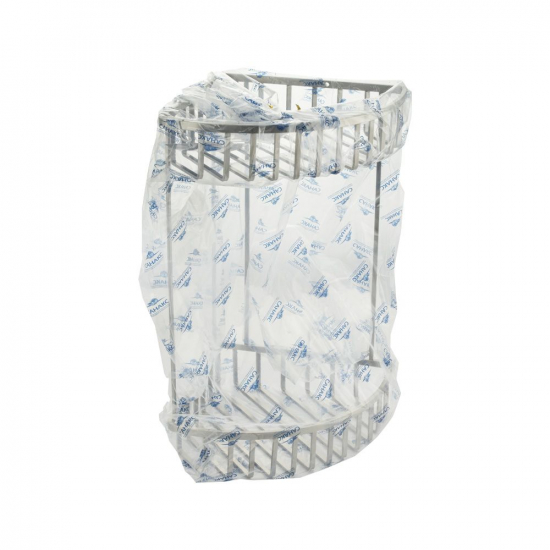 Полка 2-ярусная угловая 20 см САНАКС 75054 из нержавеющей стали