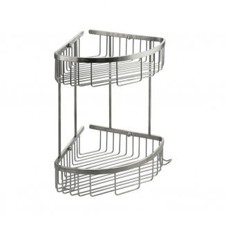 Полка 2-ярусная угловая 22 см .GFmark - 80361 из нержавеющей стали
