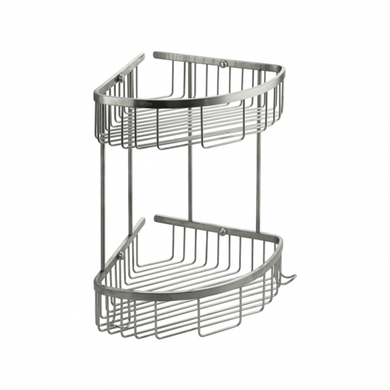 Полка 2-ярусная угловая 22 см .GFmark - 80361 из нержавеющей стали