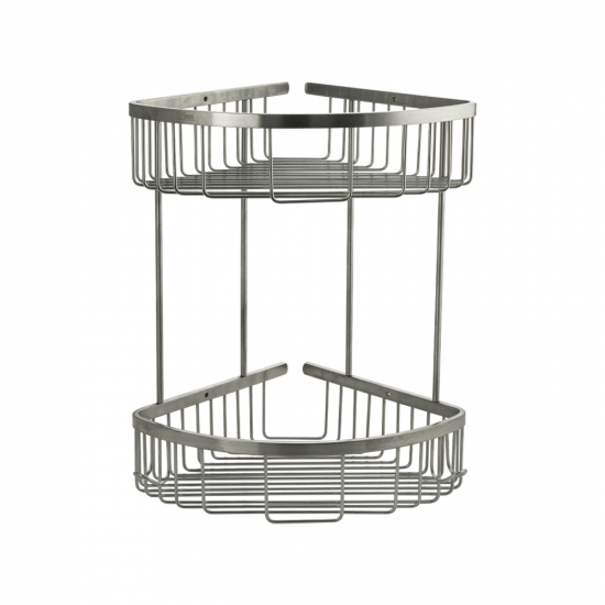 Полка 2-ярусная угловая 22 см .GFmark - 80361 из нержавеющей стали