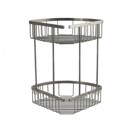 Полка 2-ярусная угловая 22 см .GFmark - 80361 из нержавеющей стали