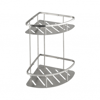 Полка 2-ярусная угловая 22 см .GFmark - 80363 из нержавеющей стали