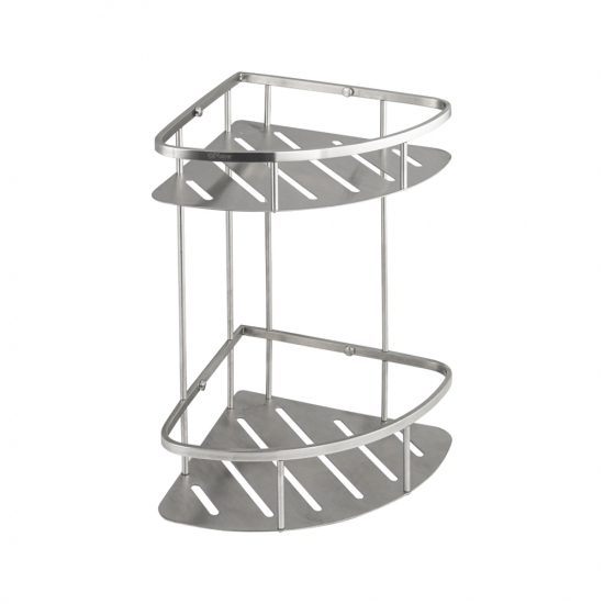 Полка 2-ярусная угловая 22 см .GFmark - 80363 из нержавеющей стали