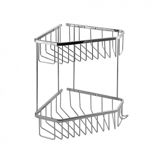 Полка 2-ярусная угловая 22 см САНАКС 75041 из нержавеющей стали