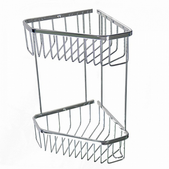 Полка 2-ярусная угловая 22 см САНАКС 75041 из нержавеющей стали