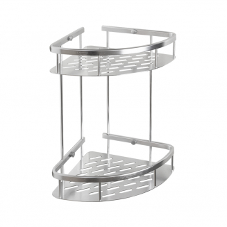 Полка 2-ярусная угловая 22 см САНАКС 75069 из алюминия