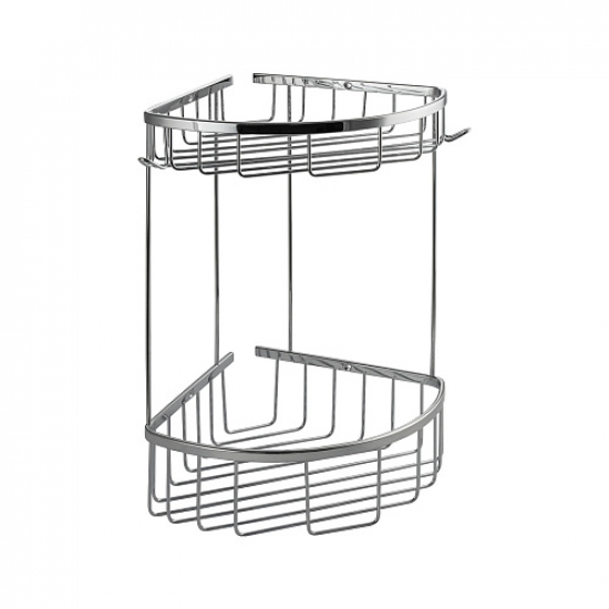 Полка 2-ярусная угловая 22 см САНАКС 75251 из нержавеющей стали