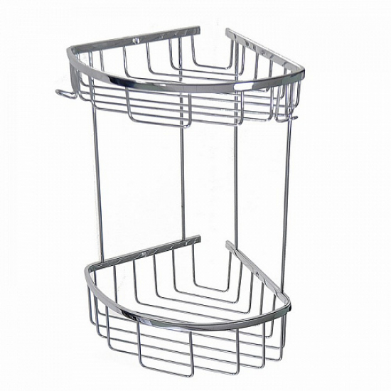 Полка 2-ярусная угловая 22 см САНАКС 75251 из нержавеющей стали