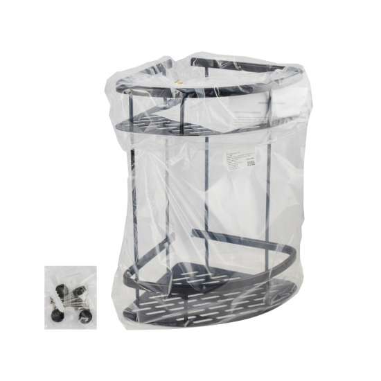 Полка 2-ярусная угловая 22 см TITAN 76069 чёрная