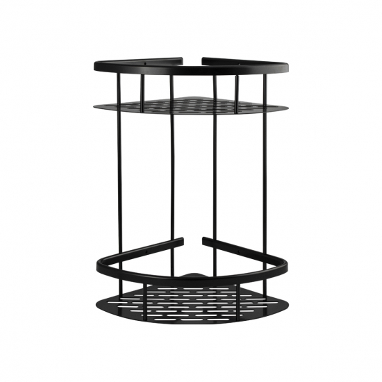 Полка 2-ярусная угловая 22 см TITAN 76069 чёрная