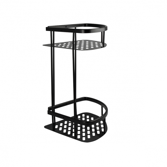 Полка 2-ярусная угловая 22 см TITAN 76069 чёрная