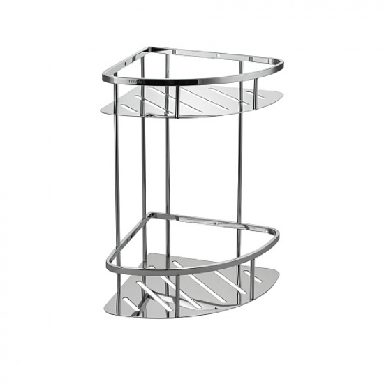 Полка 2-ярусная угловая 22 см TITAN 77351 из нержавеющей стали