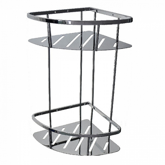 Полка 2-ярусная угловая 22 см TITAN 77351 из нержавеющей стали