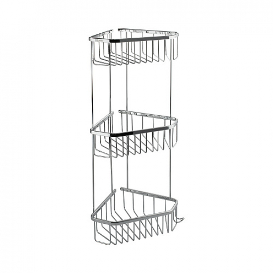 Полка 3-ярусная угловая 18 см САНАКС 75044 из нержавеющей стали
