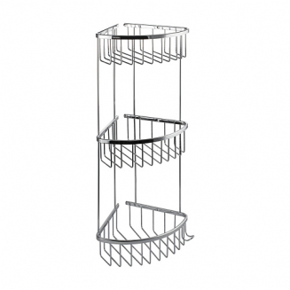 Полка 3-ярусная угловая 18 см САНАКС 75056 из нержавеющей стали