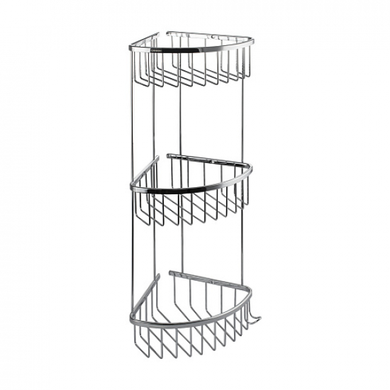 Полка 3-ярусная угловая 18 см САНАКС 75056 из нержавеющей стали
