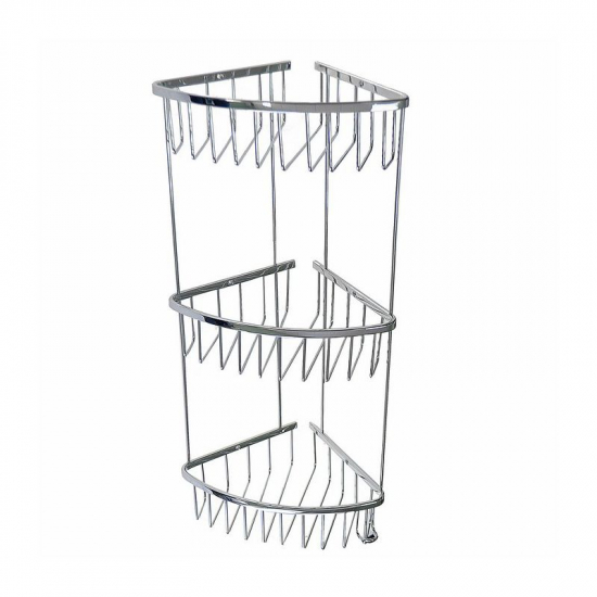 Полка 3-ярусная угловая 18 см САНАКС 75056 из нержавеющей стали