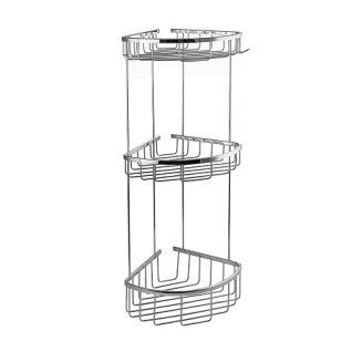 Полка 3-ярусная угловая 18 см САНАКС 75254 из нержавеющей стали