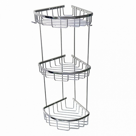 Полка 3-ярусная угловая 18 см САНАКС 75254 из нержавеющей стали