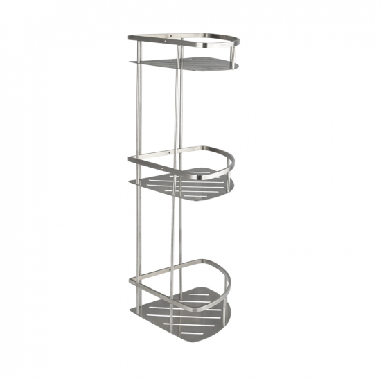 Полка 3-ярусная угловая 22 см .GFmark - 80364 из нержавеющей стали