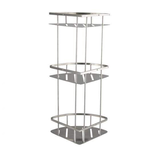 Полка 3-ярусная угловая 22 см .GFmark - 80364 из нержавеющей стали