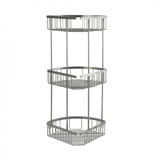 Полка 3-ярусная угловая 22 см .GFmark - 80365 из нержавеющей стали