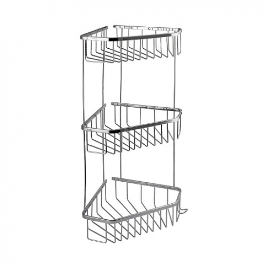 Полка 3-ярусная угловая 22 см САНАКС 75045 из нержавеющей стали