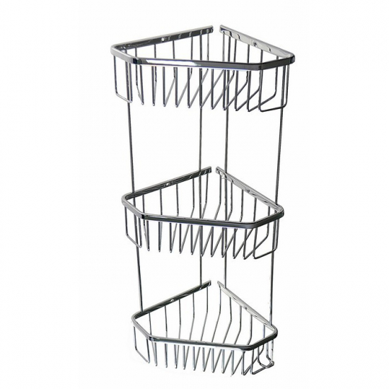 Полка 3-ярусная угловая 22 см САНАКС 75045 из нержавеющей стали