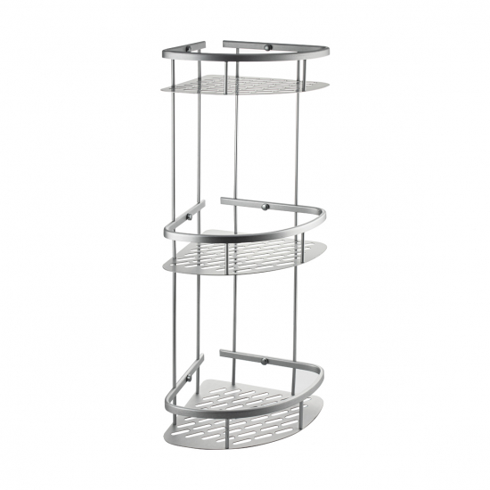 Полка 3-ярусная угловая 22 см САНАКС 75169 из алюминия