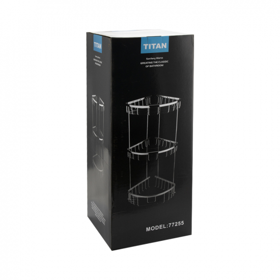 Полка 3-ярусная угловая 22 см TITAN 77255 из нержавеющей стали