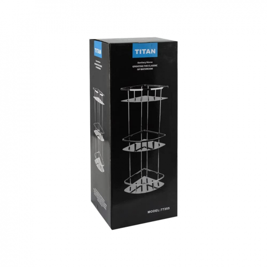 Полка 3-ярусная угловая 22 см TITAN 77355 из нержавеющей стали